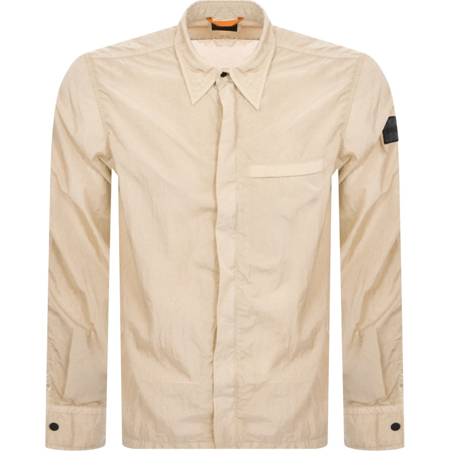 BOSS Laio Long Sleeve Overshirt Beige Mainline Menswear